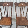 Set of 4 antique pressback chairs ( 2 Sold ) - 3