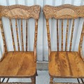 Set of 4 antique pressback chairs  - 3