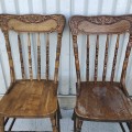 Set of 4 antique pressback chairs  - 3