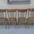 Set of 4 antique pressback chairs - 4