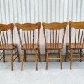 Set of 4 antique pressback chairs  - 4