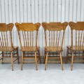 Set of 4 antiques pressback chairs  - 4