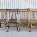 Set of 4 antique pressback chairs  - 4