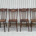 Set of 4 antique pressback chairs ( 2 Sold ) - 5