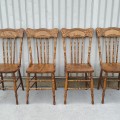 Set of 4 antique pressback chairs  - 5