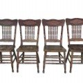 Set of 4 antique pressback chairs - 1