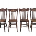 Set of 4 antique pressback chairs ( 2 Sold ) - 1