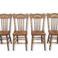 Set of 4 antique pressback chairs  - 1