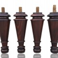 Set of 4 antique turned table legs  - 1