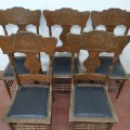 Set of 5 antique pressback chairs  - 2