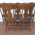 Set of 5 antique pressback chairs  - 3