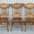 Set of 7 antique pressback chairs  - 2