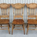 Set of 7 antique pressback chairs  - 3