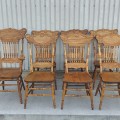 Set of 7 antique pressback chairs  - 7