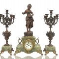 Ensemble de chandeliers et horloge genret en onyx, dénicheuse - 1