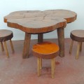 Set of rustic chairs and table  - 6