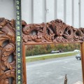 Set of antique walnut carved table and miror - 10