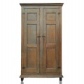 Grande armoire antique en pin décorée de 12 caissons, vers 1840 - 2