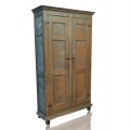 Grande armoire antique en pin décorée de 12 caissons, vers 1840 - 1