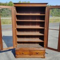 Large walnut bookcase armoire  - 2