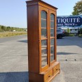 Large walnut bookcase armoire  - 6