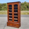 Large walnut bookcase armoire  - 8