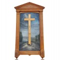 Vintage cross with painting, 10 feets high  - 1