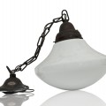 Luminaire avec globe verre de lait ''milk glass'' lampe, lustre - 1