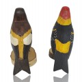 Wooden bird folk art sculptures - 3