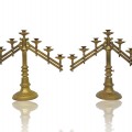 Pair of vintage ajustable candlesticks - 1