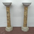 Paire de piédestaux en bois, piédestal, colonnes  - 4