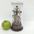 Folk art calvary in a glass dome, crucifix  - 3