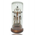 Folk art calvary in a glass dome, crucifix  - 1