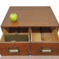 Antique 2 filing oak drawers - 2