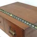 Antique 2 filing oak drawers - 5