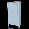 Petite armoire bonnetière naïve, clous carrés, belles couleurs en sous-couche - 1