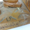 Little folk art sculpture signed L.P. - 5