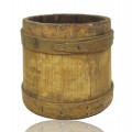 Antique round wooden bucket - 1