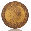 Art deco pyrography drawing on wooden board  - 1