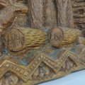 Folk art low relief sculpture, carving  - 6