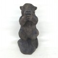 Wooden carved squirrel, folk art sculpture  - 3