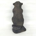 Wooden carved squirrel, folk art sculpture  - 5