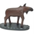 Folk art sculpture, moose carving signed C. Fournier  - 1