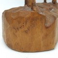 Folk art wooden sculpture signed Denis Dubé  - 2