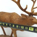 Wooden carved deer signed Denis Dubé, folk art sculpture  - 3