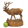 Wooden carved deer signed Denis Dubé, folk art sculpture  - 4