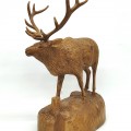 Wooden carved deer signed Denis Dubé, folk art sculpture  - 6