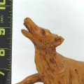 Folk art wooden wolf sculpture signed Guetan Godro - 3