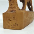 Folk art wooden wolf sculpture signed Guetan Godro - 5