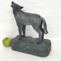 Wooden wolf folk art sculpture  - 4